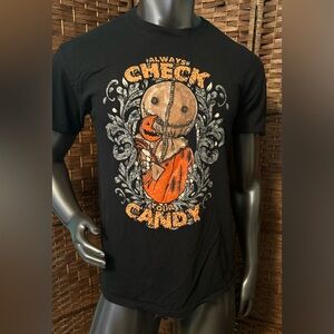 Trick R Treat Always Check Your Candy Unisex Large Tshirt 100% Cotton Halloween